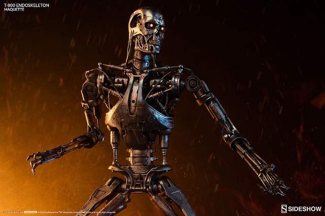 sideshow collectibles《终结者》t-800 内骨骼 全身雕像