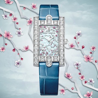 海瑞温斯顿推出Pre-Basel女士表款——第五大道Avenue™Classic系列Cherry Blossom 腕表