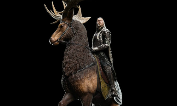 WETA《霍比特人：五军之战》麋鹿上的瑟兰督伊 1/6 全身雕像作品