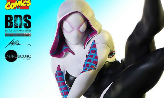 Iron Studios Battle Diorama 系列【女蜘蛛侠·关】1/10 比例决斗场景作品