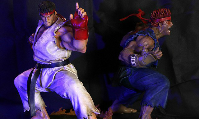 Kinetiquettes The Beast Unleashed 【隆/杀意隆】Ryu、Evil Ryu 1/4 全身雕像