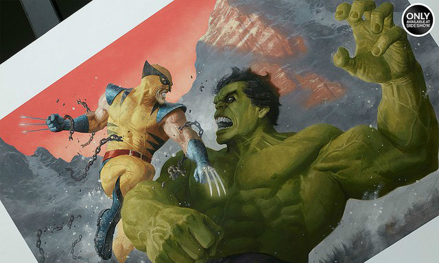 Sideshow Collectibles【浩克VS金刚狼】双雄对决画作