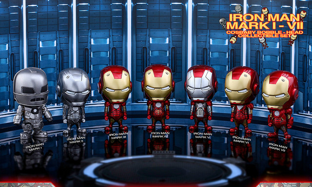 Hot Toys《钢铁侠3》马克1～马克7 Iron Man Mark I-VII Cosbaby