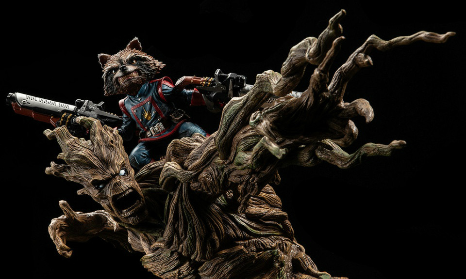 XM Studios Premium Collectibles【火箭＆格鲁特】 1/4 全身雕像作品