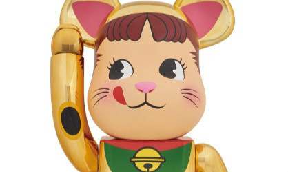 BE@RBRICK 不二家【镀金招财猫Peko酱】1000％