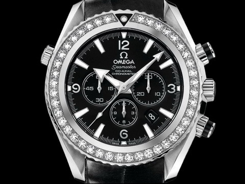 OMEGA 欧米茄 Seamaster 海马 Planet Ocean 宇宙海洋 原镶钻石表圈 排氦 计时码表 45mm 自动手表