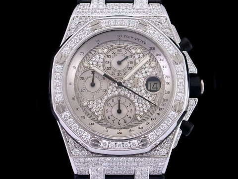 Audemars Piguet 爱彼表 AP表 Royal Oak Offshore 皇家橡树 离岸型 18K白金 原厂镶钻 满天星面盘