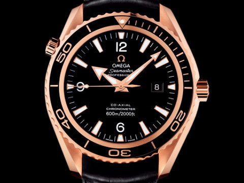 OMEGA 欧米茄 Seamaster 海马 Planet Ocean 海洋宇宙 玫瑰金 大尺寸 45mm 排氦 自动手表