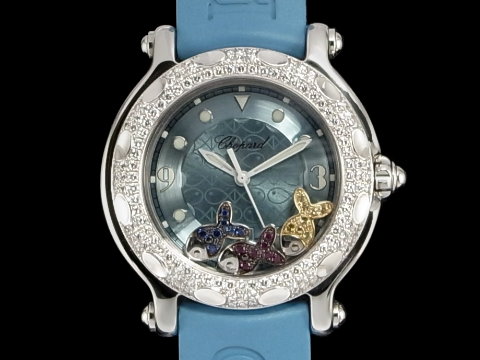 CHOPARD 萧邦 HAPPY SPORT 系列 快乐鱼 原厂精美钻框 石英女表