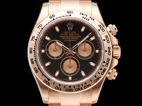 ROLEX 劳力士 DAYTONA 迪通拿 116505 宇宙计时型 玫瑰金 计时码表 黑色面盘