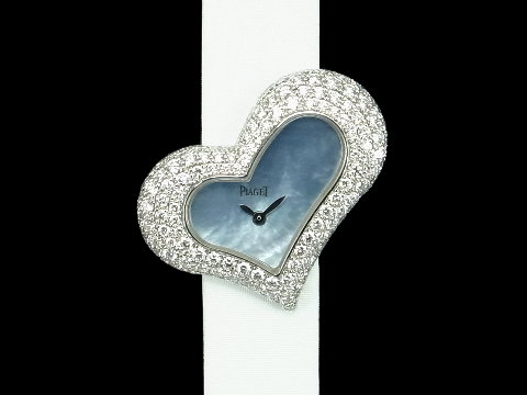 PIAGET 伯爵表 Funny Heart 偏心 原镶钻 贝壳面 石英女表