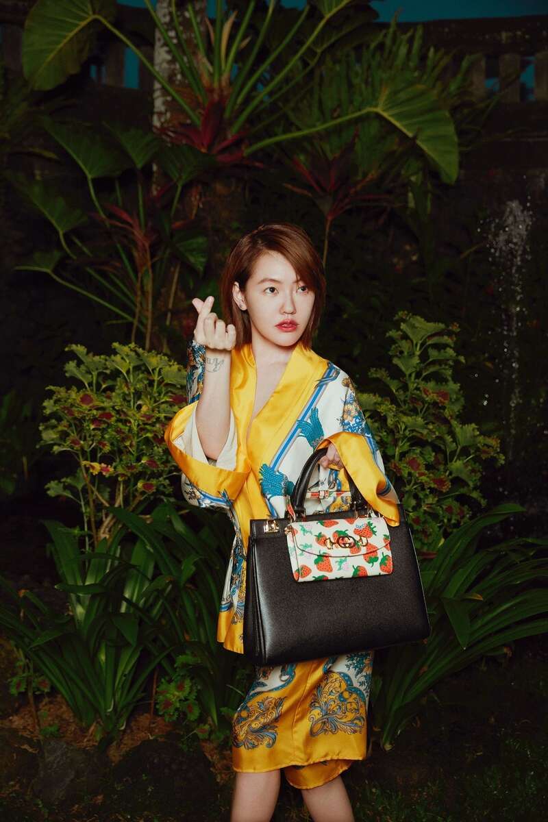 小S撞包艾儿芬妮 谁叫少女风草莓印花太可爱!