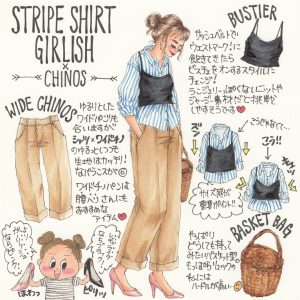 条纹衬衫的技巧穿搭　简约单品就能有最流行日系风♡