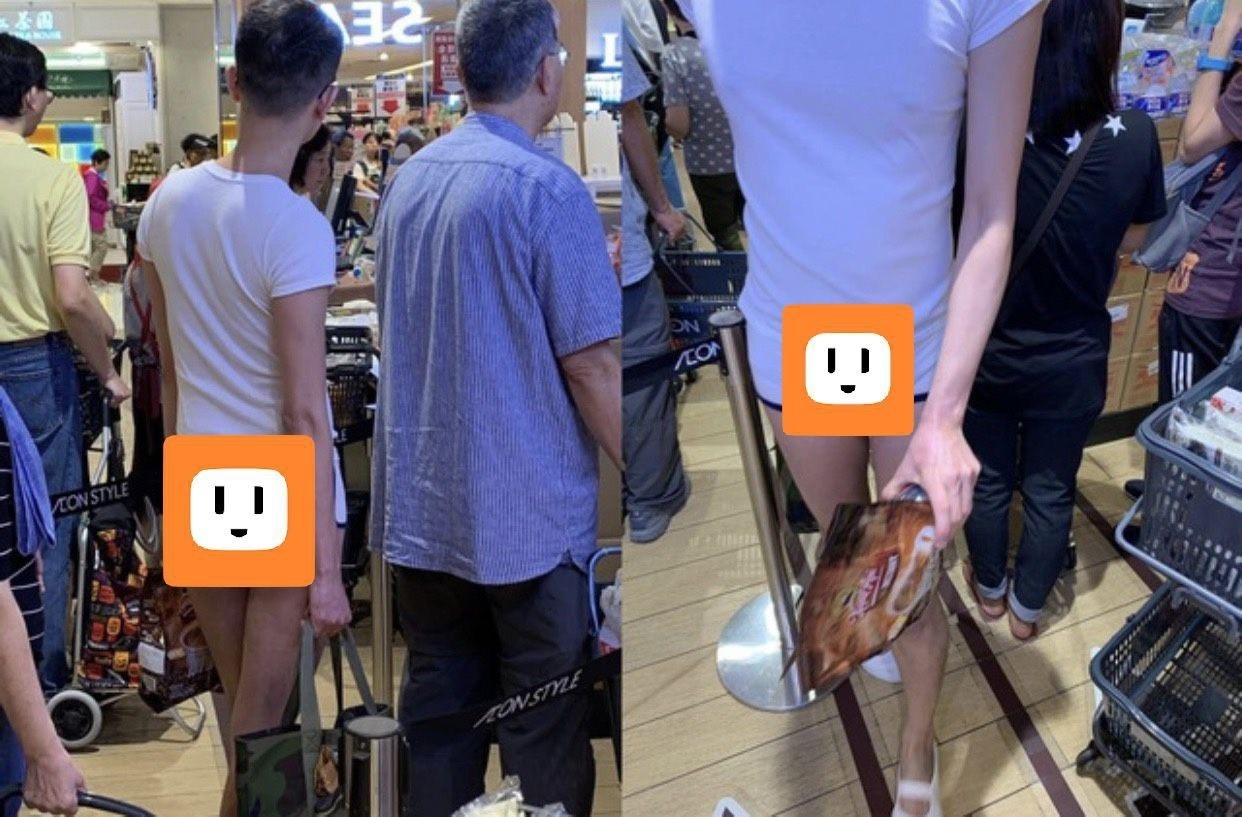 “穿这样太前卫了，我不行！”惊见小鲜肉下面超大包，只穿“内裤”激凸逛百货！