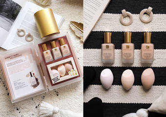 Estee Lauder 雅诗兰黛 - 全球热销NO.1底妆霸主“粉持久完美持妆粉底”搭配超实用的底妆辅助神器“CNW玩色美妆蛋组” 底妆越上越服贴 清透高遮瑕!24小时完美持妆持色!