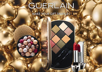 GUERLAIN 娇兰 - 2019 圣诞彩妆 限定版红宝之吻高订唇膏彩壳.眼彩盘.蜜粉球 璀璨金漾版 耀眼限量上市