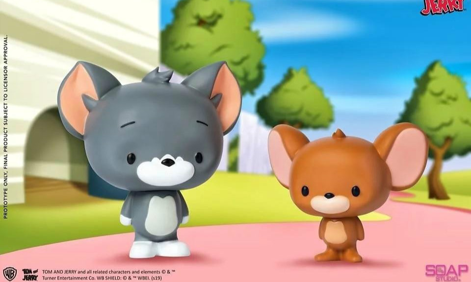 Soap Studio《汤姆和杰瑞》Chibi 汤姆猫 & 杰瑞鼠 大头娃娃双入组