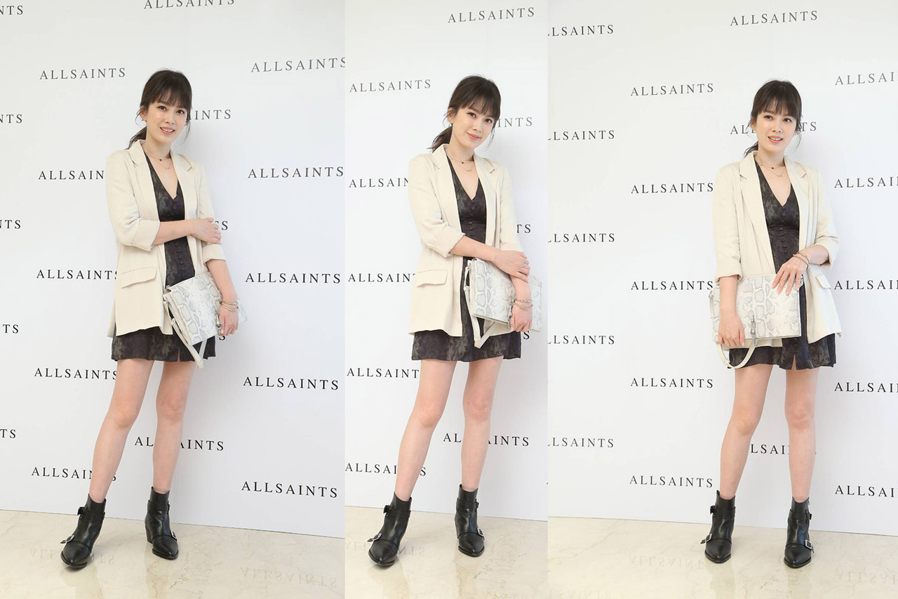 时尚妈咪Melody秀美腿 加持AllSaints亚洲首间概念店