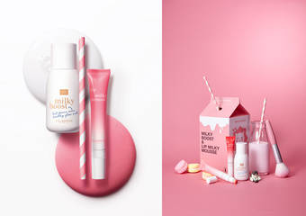 CLARINS 克兰诗 - 今夏必追!超萌系‘神奇牛奶喵喵妆’ 会变色的 蜜桃美肌奶昔 X 轻雾染唇 莓果美唇慕斯 三个步骤完成连味道都可爱的口罩妆