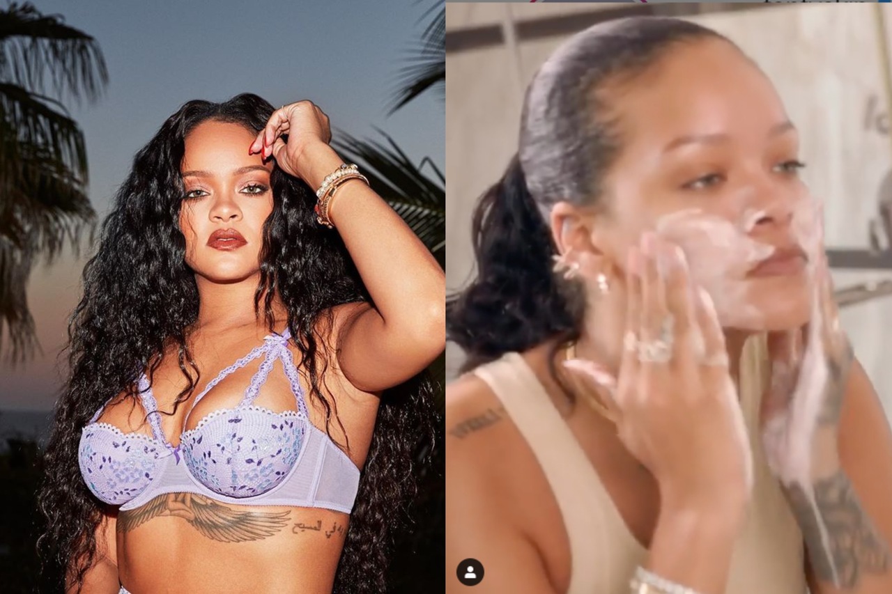 蕾哈娜曝光素颜!只为宣传自家“Fenty Skin”保养品