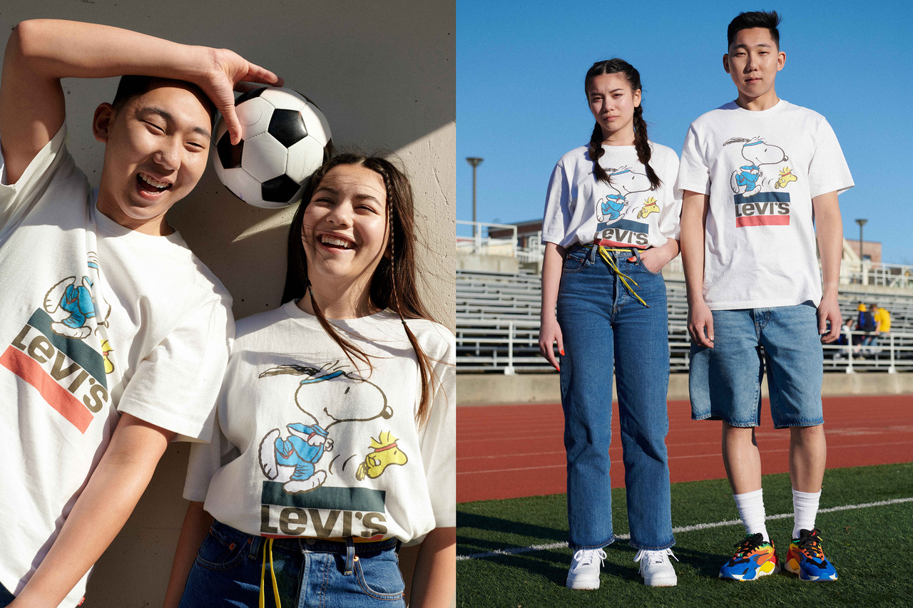 LEVI‘S三度携手Snoopy装可爱 联名系列吹起运动风 还能客制专属T恤