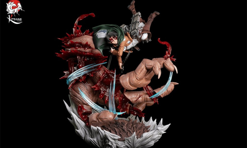 Kitsune Statue《进击的巨人》利威尔 VS 野兽巨人 1/6比例雕像