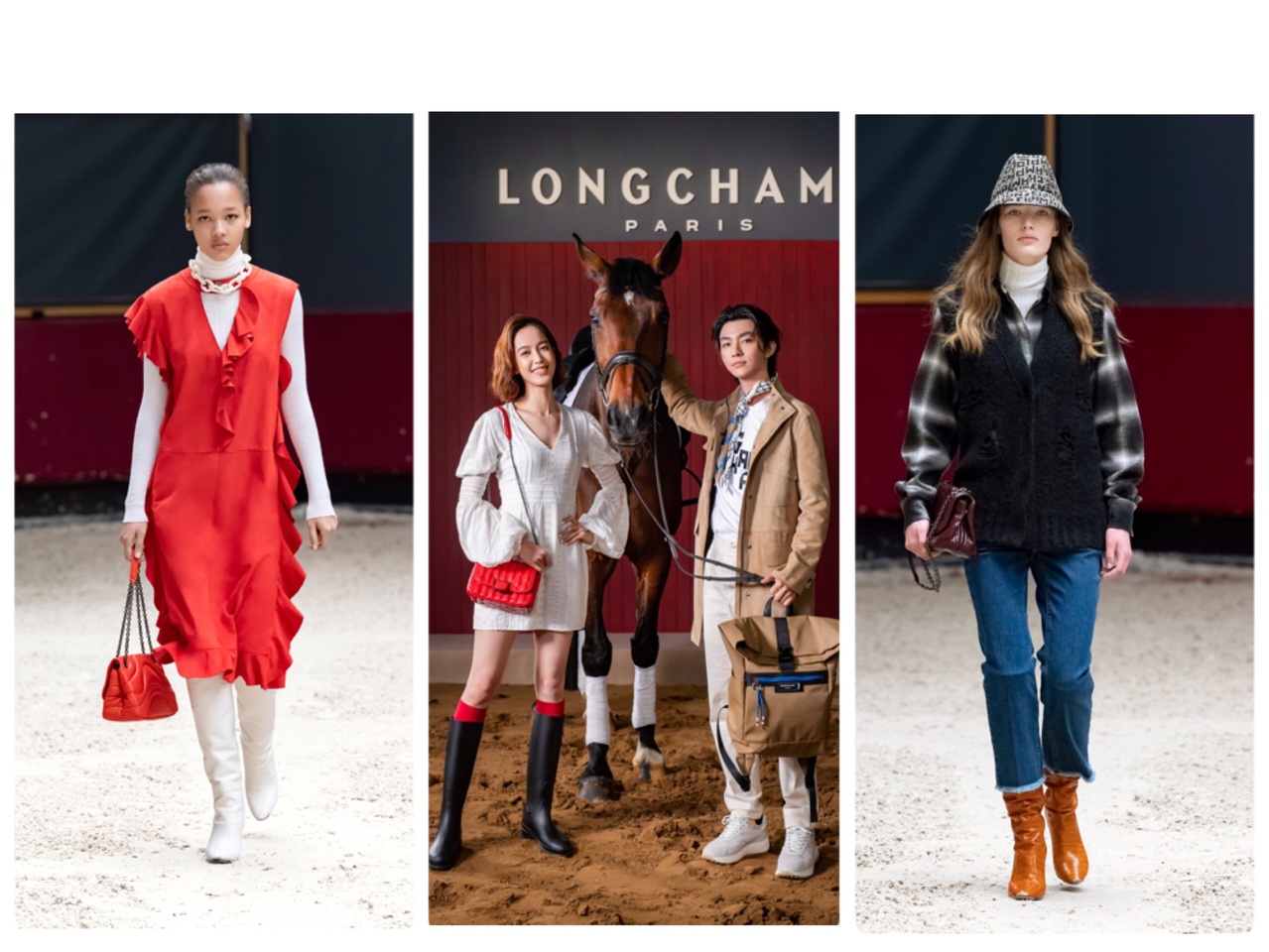 陈庭妮、炎亚纶马场看LONGCHAMP秀 羡骏马魁武肌肉线条